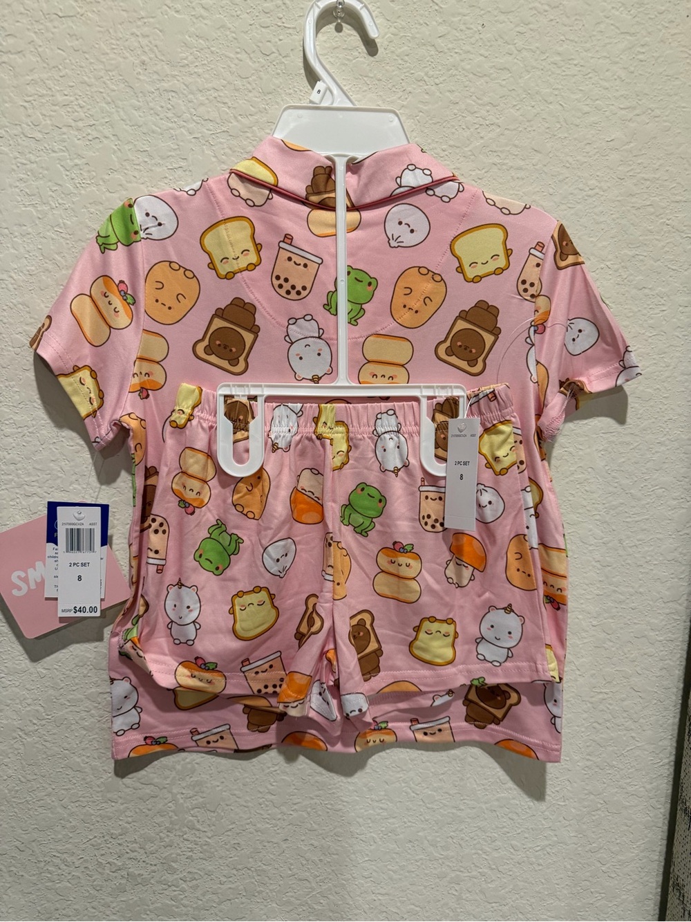SMOKO Kids Pink Character Print Short-Sleeve Pajama Top - Picture 2 of 2